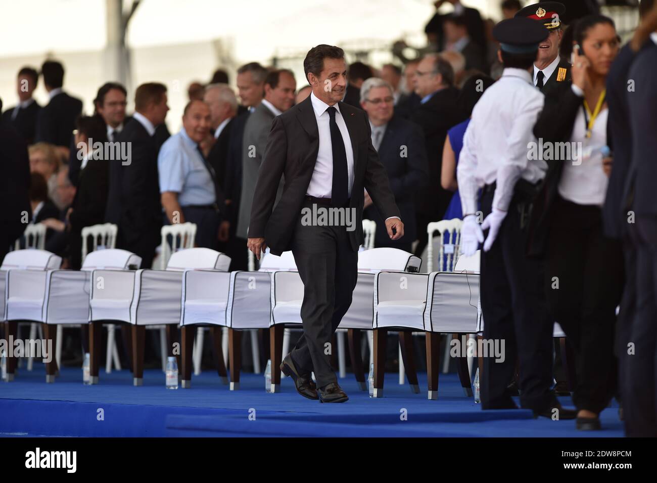 Nicolas Sarkozy attends the International Ceremony at Sword Beach in Ouistreham, as part of the official ceremonies on the occasion of the D-Day 70th Anniversary, on June 6, 2014 in Normandy, France. Photo by Abd Rabbo-Bernard-Gouhier-Mousse/ABACAPRESS.COM Stock Photo