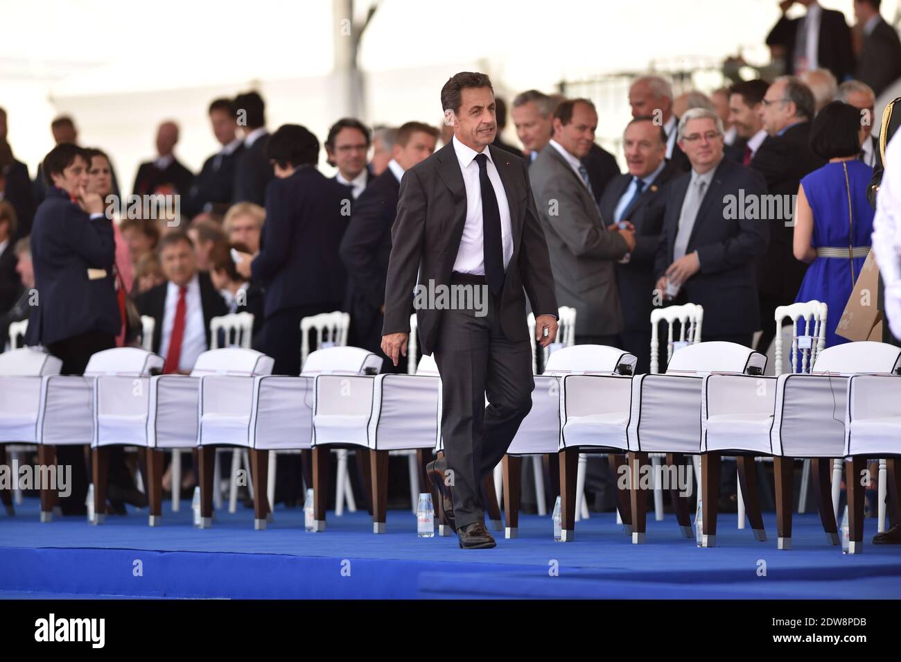 Nicolas Sarkozy attends the International Ceremony at Sword Beach in Ouistreham, as part of the official ceremonies on the occasion of the D-Day 70th Anniversary, on June 6, 2014 in Normandy, France. Photo by Abd Rabbo-Bernard-Gouhier-Mousse/ABACAPRESS.COM Stock Photo