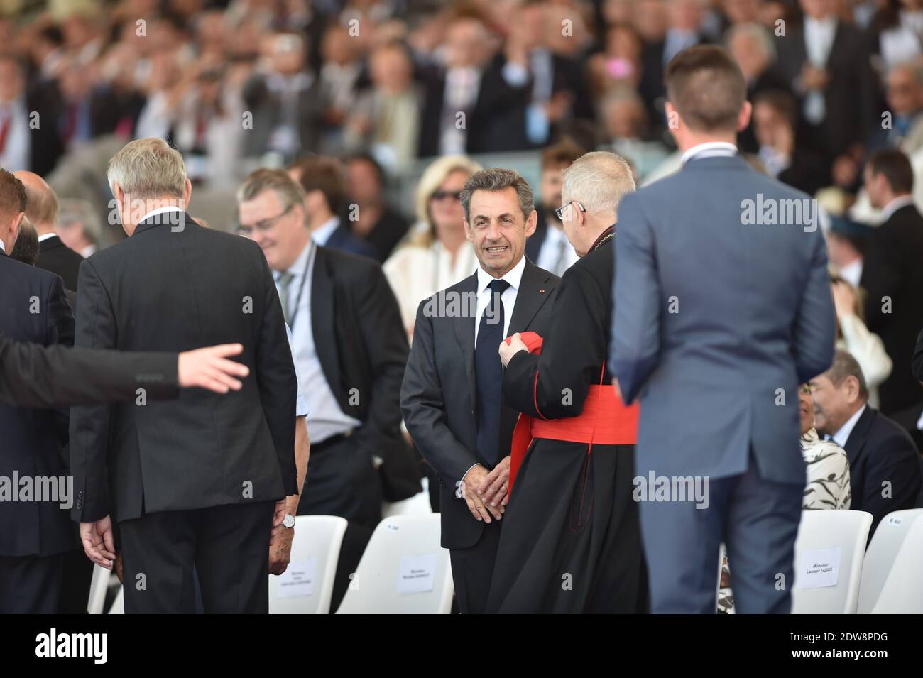 Nicolas Sarkozy attends the International Ceremony at Sword Beach in Ouistreham, as part of the official ceremonies on the occasion of the D-Day 70th Anniversary, on June 6, 2014 in Normandy, France. Photo by Abd Rabbo-Bernard-Gouhier-Mousse/ABACAPRESS.COM Stock Photo