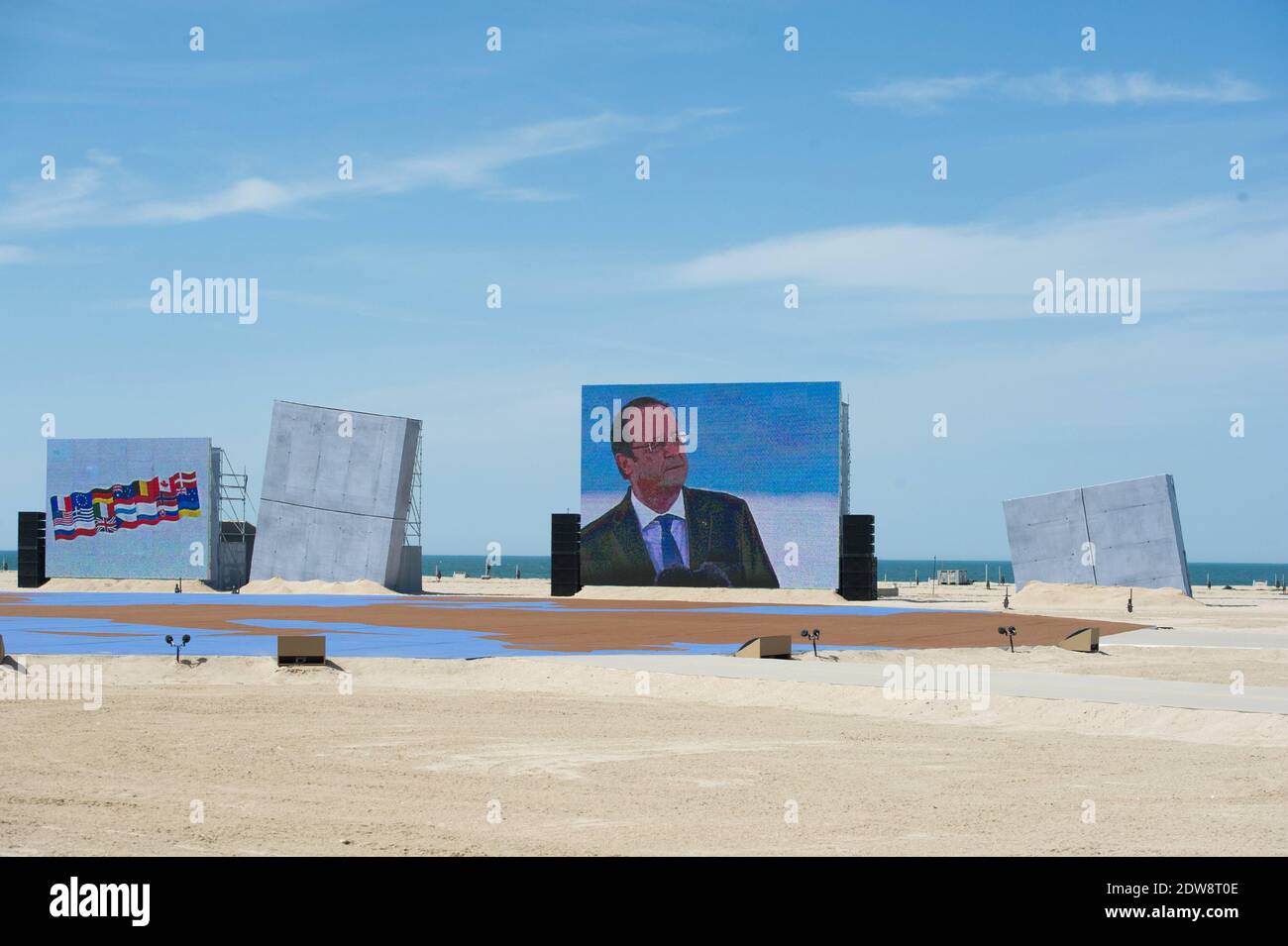 International D-Day commemoration ceremony in Ouistreham as part of the 70th anniversary of the World War Two D-Day landing, at Sword Beach, Ouistreham, Normandy, France, on June 06, 2014. Photo by Laurent Chamussy/Pool/ABACAPRESS.COM Stock Photo