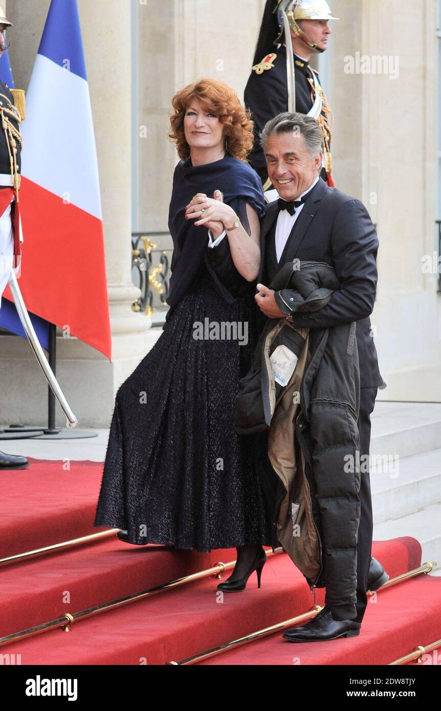 Gerard Holz and Muriel Mayette attend the State Banquet given in honour of HM The Queen Elizabeth II by French President Francois Hollande at the Elysee Palace, as part of the official ceremonies of the 70th Anniversary of the D Day, on June 6, 2014, in Paris, France. Photo by Thierry Orban/ABACAPRESS.COM Stock Photo