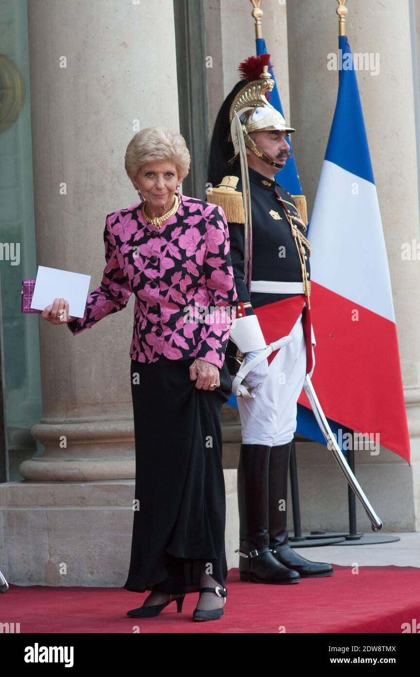 Helene Carrere D'Encausse attends the State Banquet given in honour of HM The Queen Elizabeth II by French President Francois Hollande at the Elysee Palace, as part of the official ceremonies of the 70th Anniversary of the D Day, on June 6, 2014, in Paris, France. Photo by Thierry Orban/ABACAPRESS.COM Stock Photo