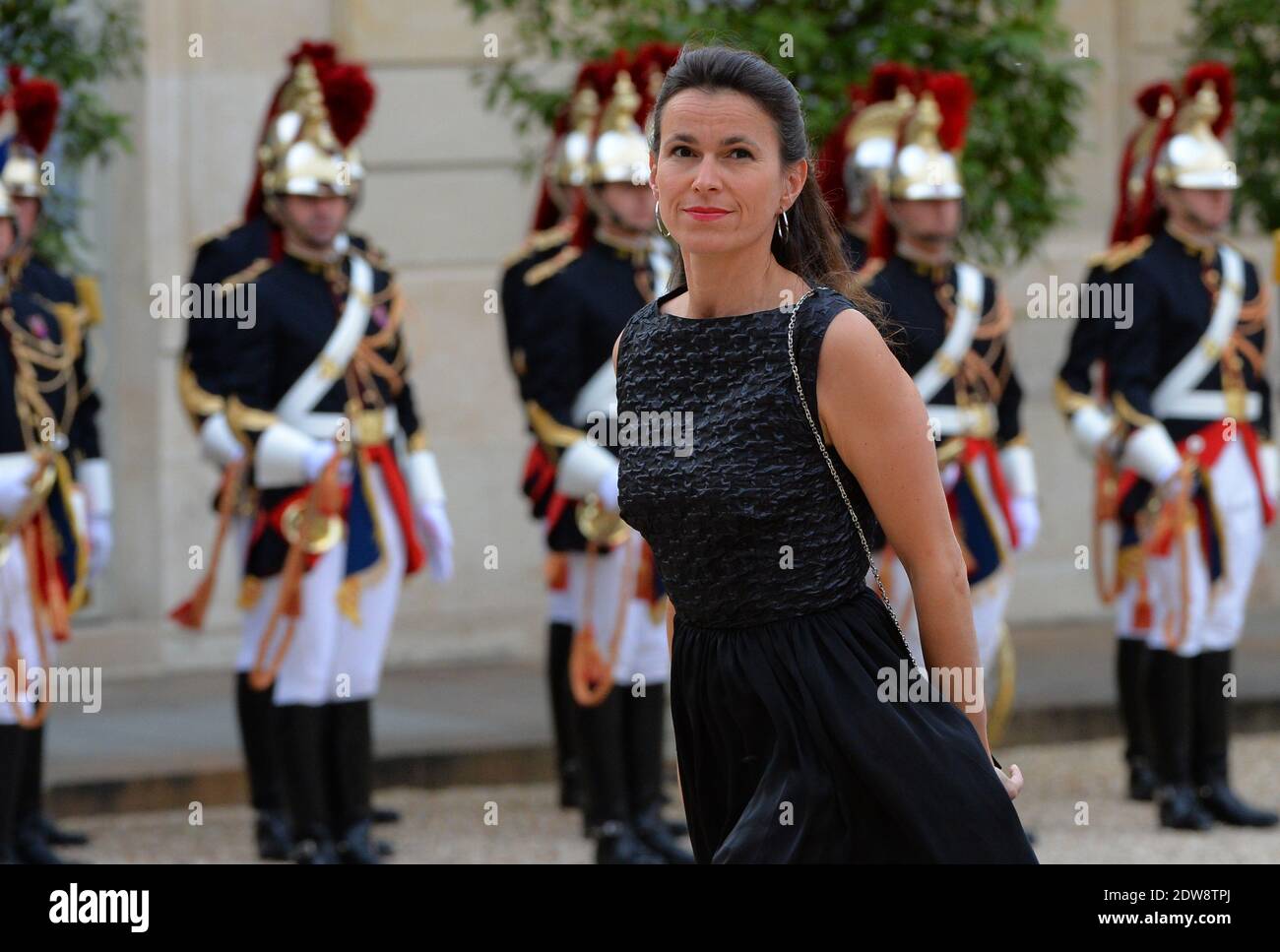 French Culture Minister Aurelie Filippetti attends the State Banquet given in honour of HM The Queen Elizabeth II by French President Francois Hollande at the Elysee Palace, as part of the official ceremonies of the 70th Anniversary of the D Day, on June 6, 2014, in Paris, France. Photo by Christian Liewig/ABACAPRESS.COM Stock Photo