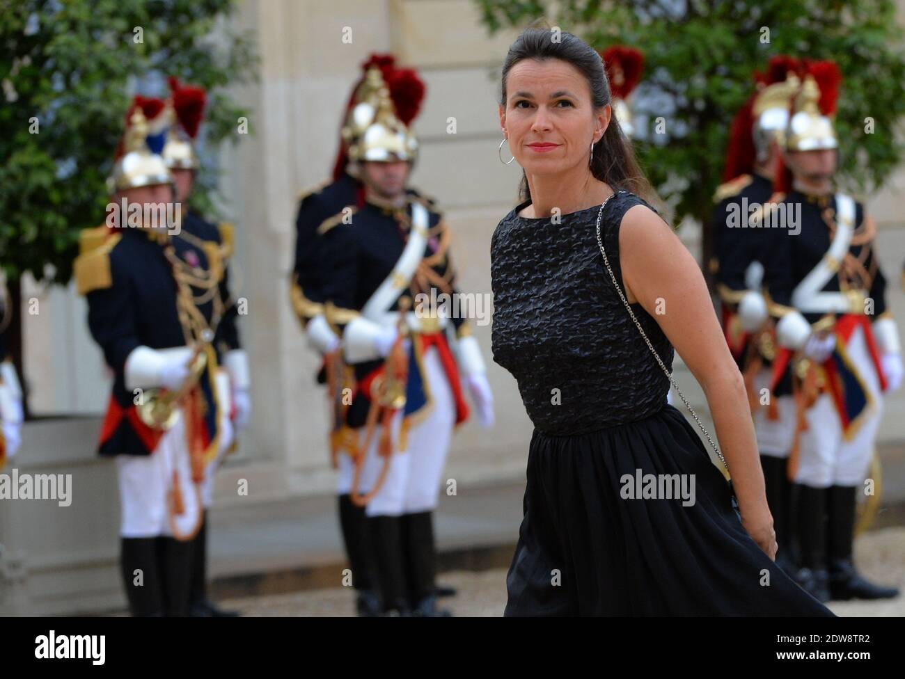 French Culture Minister Aurelie Filippetti attends the State Banquet given in honour of HM The Queen Elizabeth II by French President Francois Hollande at the Elysee Palace, as part of the official ceremonies of the 70th Anniversary of the D Day, on June 6, 2014, in Paris, France. Photo by Christian Liewig/ABACAPRESS.COM Stock Photo