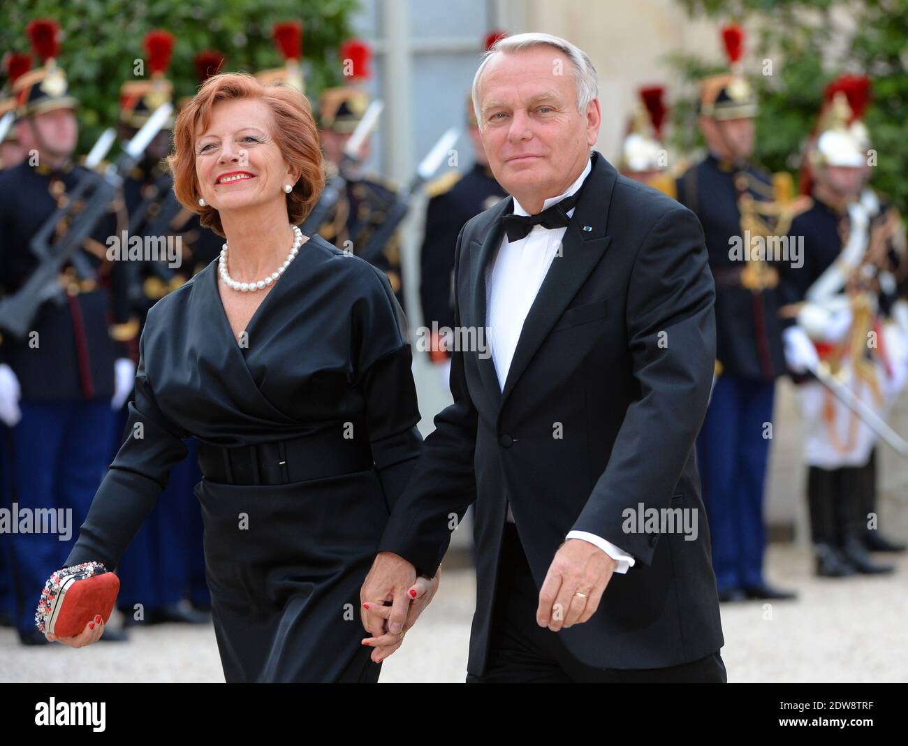 Former Prime Minister Jean-Marc Ayrault and Brigitte Ayrault attend the State Banquet given in honour of HM The Queen Elizabeth II by French President Francois Hollande at the Elysee Palace, as part of the official ceremonies of the 70th Anniversary of the D Day, on June 6, 2014, in Paris, France. Photo by Christian Liewig/ABACAPRESS.COM Stock Photo