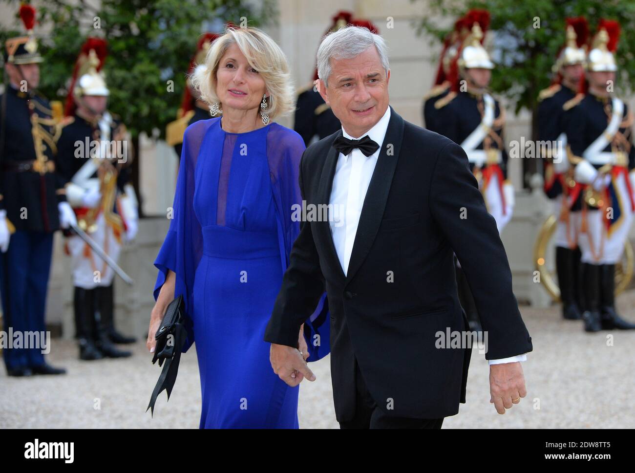 French President of the National Assembly Claude Bartolone and his wife Veronique Ragusa attend the State Banquet given in honour of HM The Queen Elizabeth II by French President Francois Hollande at the Elysee Palace, as part of the official ceremonies of the 70th Anniversary of the D Day, on June 6, 2014, in Paris, France. Photo by Christian Liewig/ABACAPRESS.COM Stock Photo