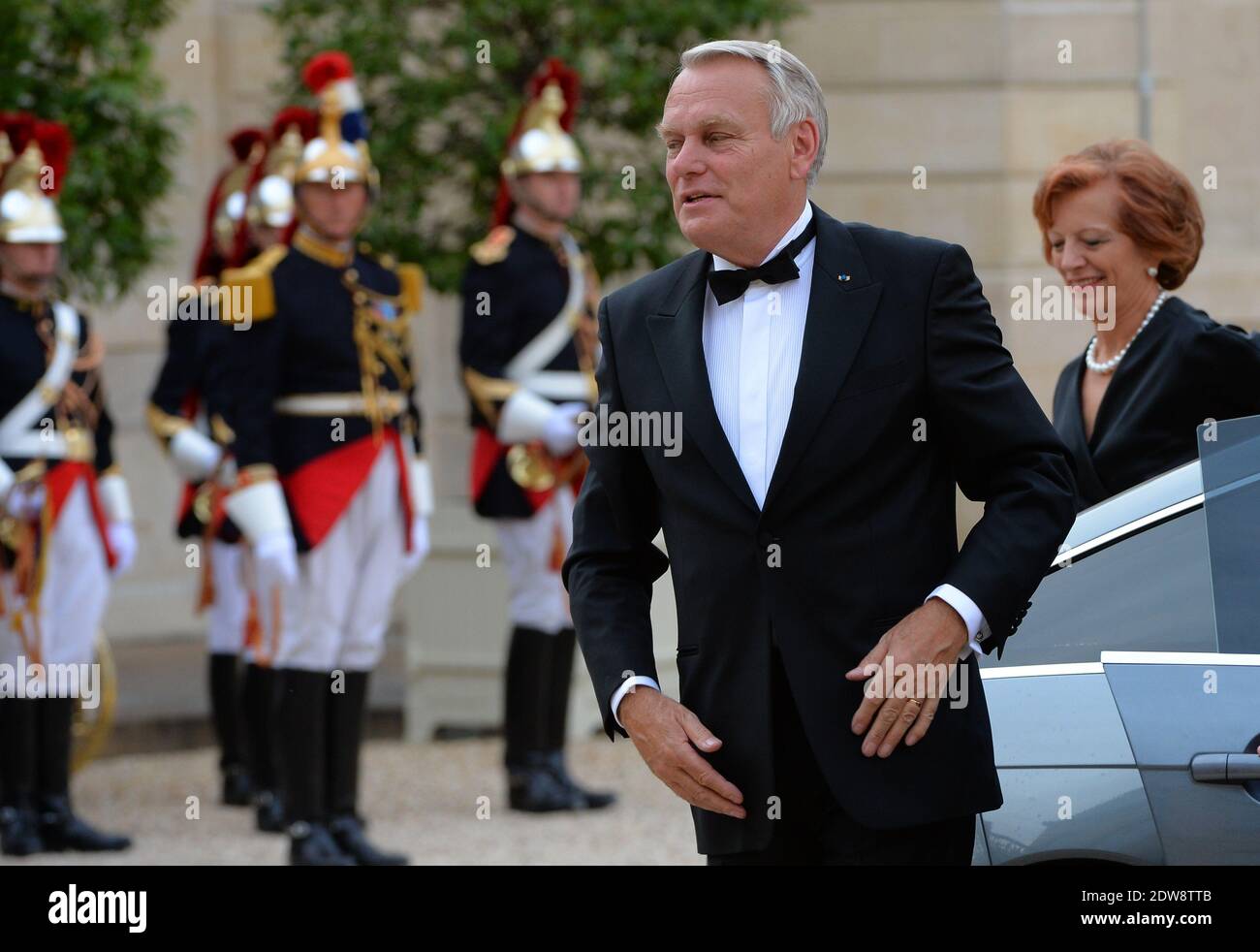 Former Prime Minister Jean-Marc Ayrault and Brigitte Ayrault attend the State Banquet given in honour of HM The Queen Elizabeth II by French President Francois Hollande at the Elysee Palace, as part of the official ceremonies of the 70th Anniversary of the D Day, on June 6, 2014, in Paris, France. Photo by Christian Liewig/ABACAPRESS.COM Stock Photo