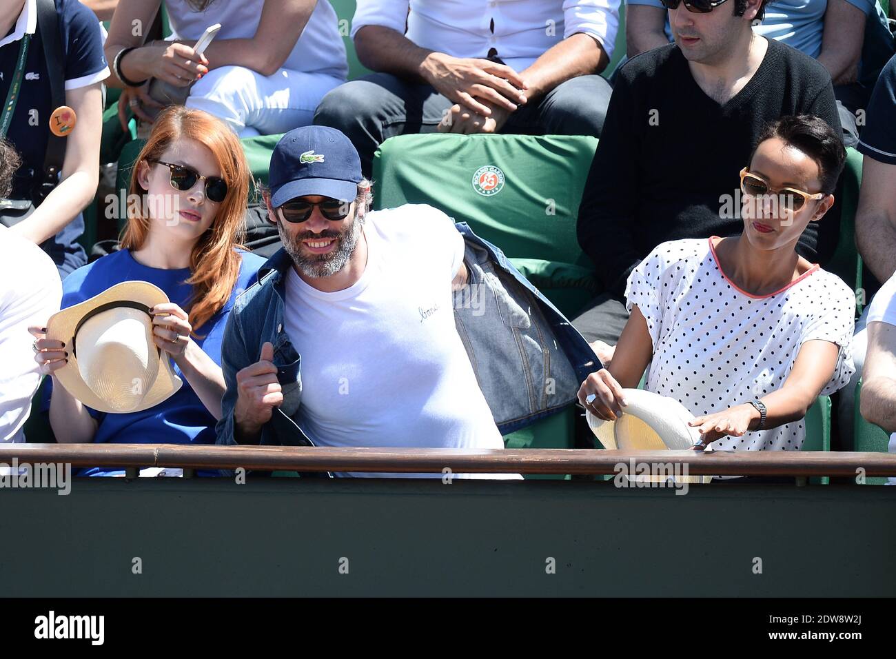 Elodie Frege, Jalil Lespert and Sonia Roland attending a French tennis