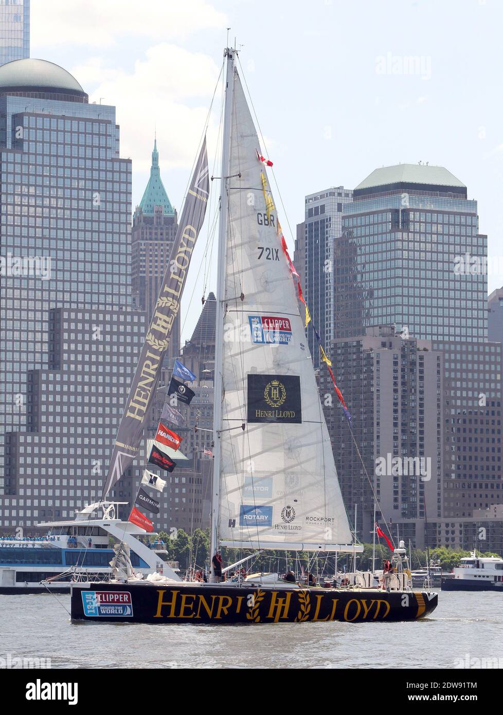 Henri Lloyd during the Clipper 2013-14 Round the World Yacht Race in  Manhattan, New York, NY on June 7, 2014. This is the world?s longest ocean  race at 40,000 miles and 11