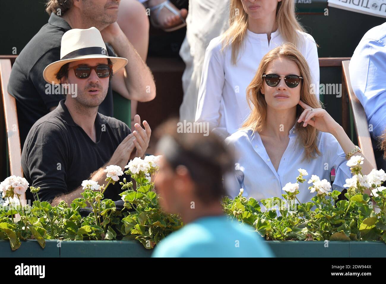 Natalia Vodianova and Antoine Arnaud attending the men's single final ...