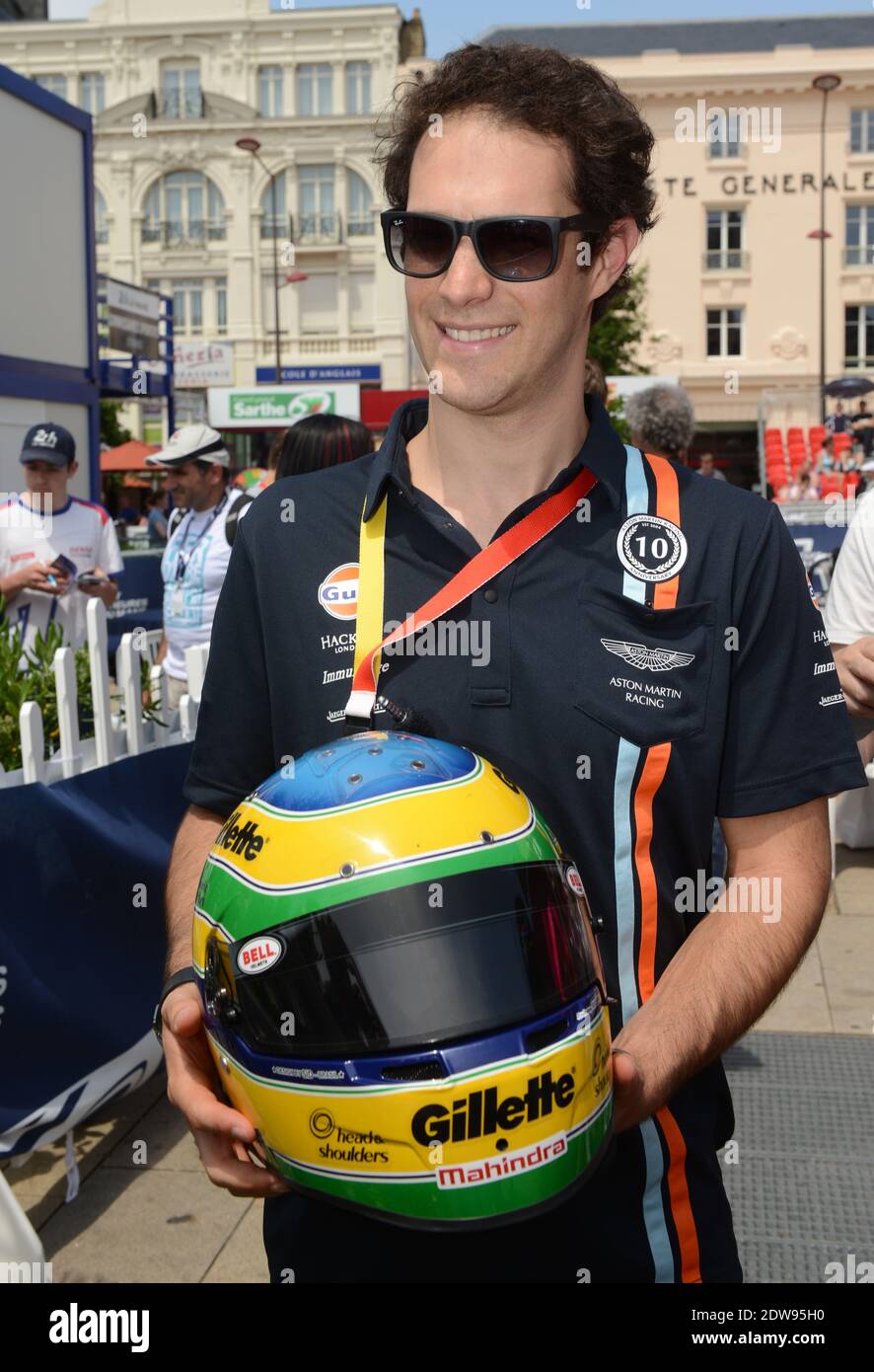 Brazilian driver Bruno Senna of Aston Martin V8 Vantage Lmgte Pro Team Aston Martin Racing during the 2014 scrutineering and qualifying sessions of the 24 Hours of Le Mans from June the 8th to the 12th 2014, at Le Mans circuit, France on June 9, 2014. Photo by Guy Durand/ABACAPRESS.COM Stock Photo