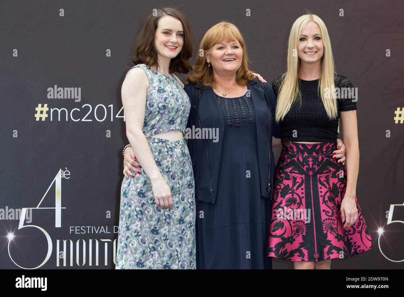 Joanne Froggatt, Sophie McShera, Lesley Nicol of Downtown Abbey pose at