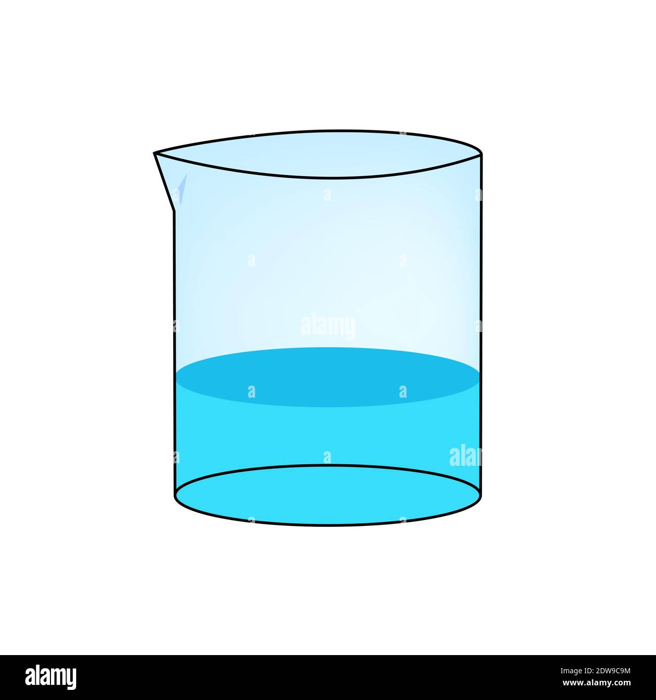 Glass beaker with water vector illustration Stock Vector Image ...