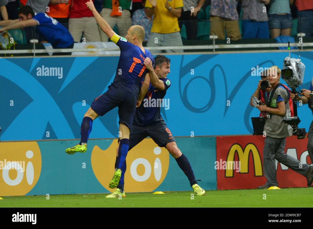 Arjen Robben. Salvador BA 3 jun 2014. Holanda VS Espanha ( jogo 03 ) Spain v  Holland. World Cup 2014. Fonte Nova stadium, Bahia Stock Photo - Alamy