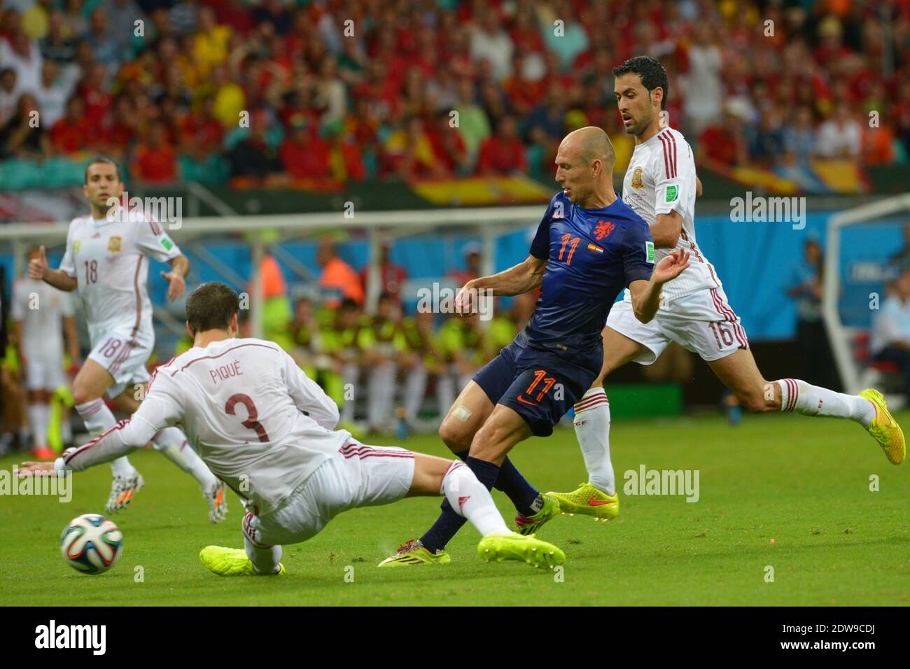 Arjen Robben. Salvador BA 3 jun 2014. Holanda VS Espanha ( jogo 03 ) Spain v  Holland. World Cup 2014. Fonte Nova stadium, Bahia Stock Photo - Alamy