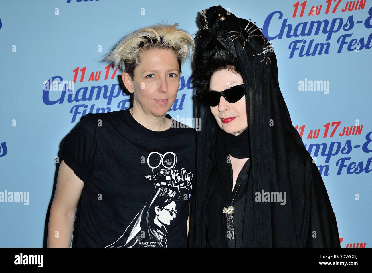 Robin Meason and Diane Pernet attending the Carte Blanche A Mike Figgis event part of the Champs Elysees Film Festival at Publicis Cinema in Paris, France, on June 15, 2014. Photo by Aurore Marechal/ABACAPRESS.COM Stock Photo
