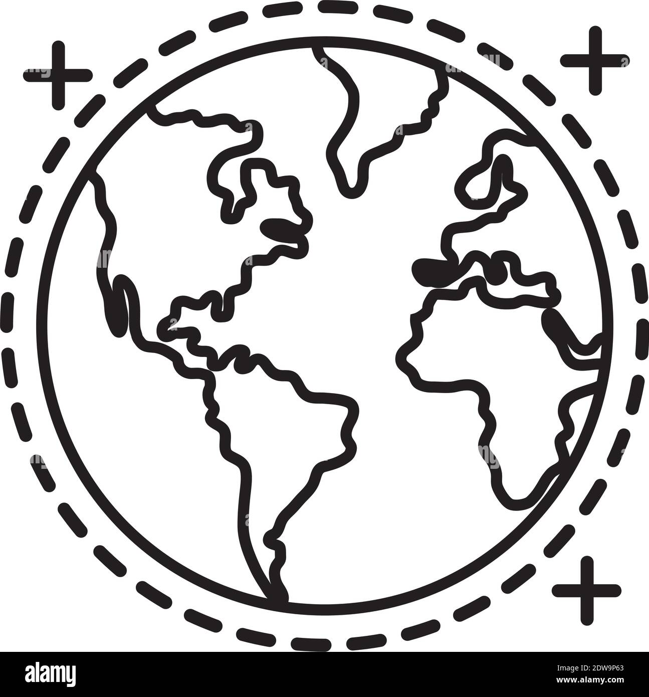 world planet line style icon Stock Vector Image & Art - Alamy