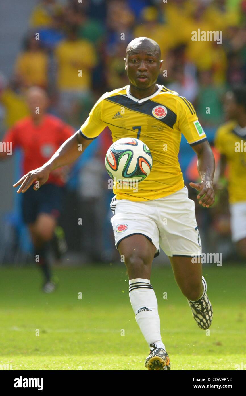 Colombia's Pablo Armero during soccer World Cup 2014 First round Group D match Colombia v Ivory Coast at National Stadium, Brasilia, Brazil , on June 19, 2014. Colombia won 2-1. Photo by Henri Szwarc/ABACAPRESS.COM Stock Photo