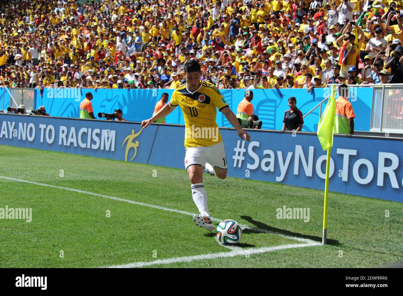 Colombia's James Rodriguez during soccer World Cup 2014 First round Group D match Colombia v Ivory Coast at National Stadium, Brasilia, Brazil , on June 19, 2014. Colombia won 2-1. Photo by Henri Szwarc/ABACAPRESS.COM Stock Photo