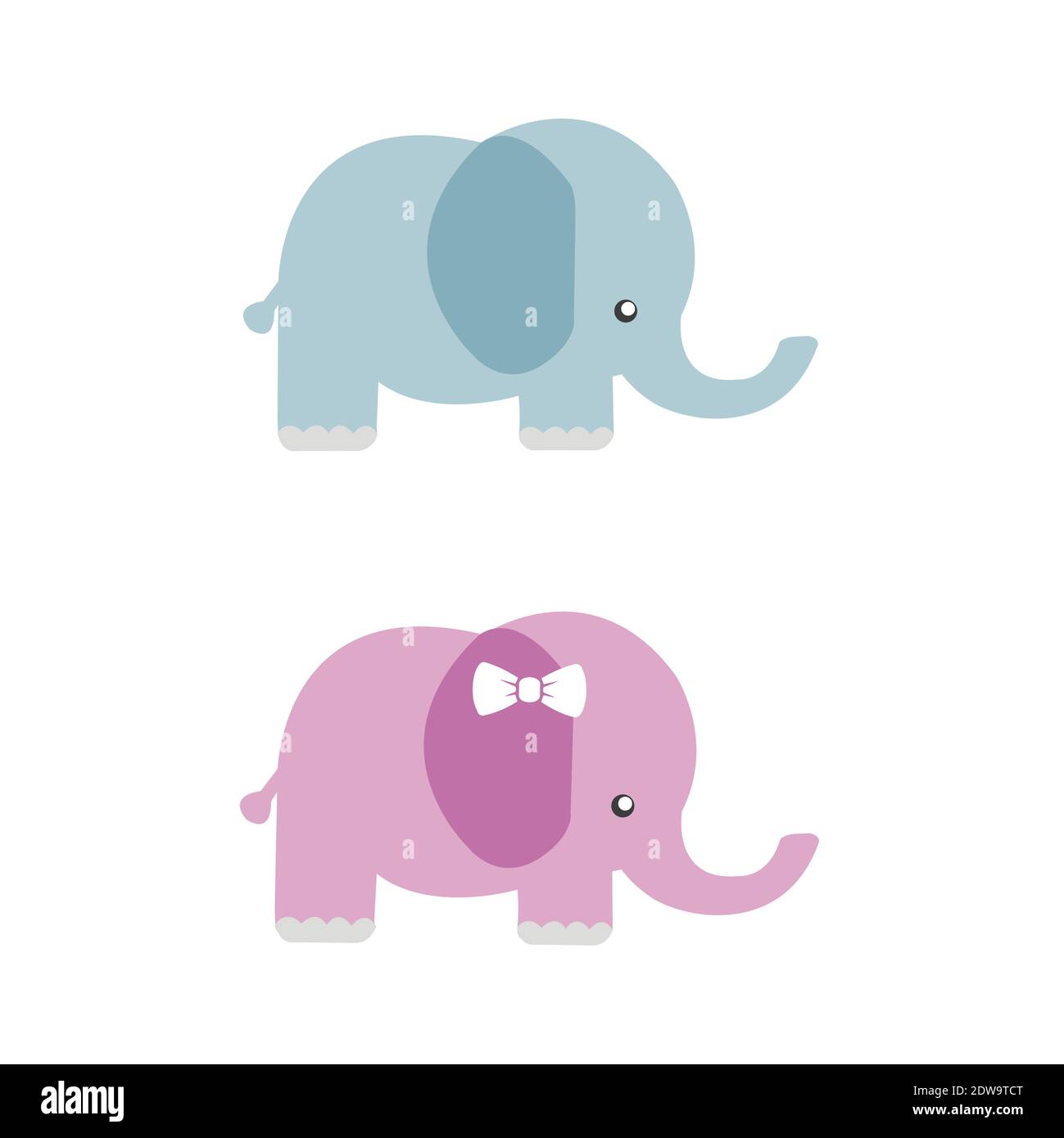 Set of two baby elephant vectors Stock Vector Image & Art Alamy