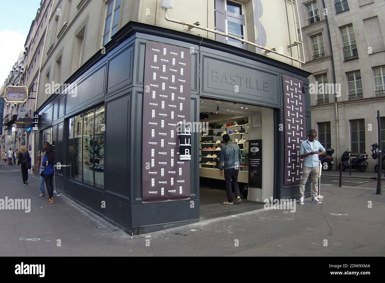 Atmosphere during the Reebok Concept Store Hub Bastille at Bastille in  Paris, France on June 20, 2014. Photo by Thierry Plessis/ABACAPRESS.COM  Stock Photo - Alamy