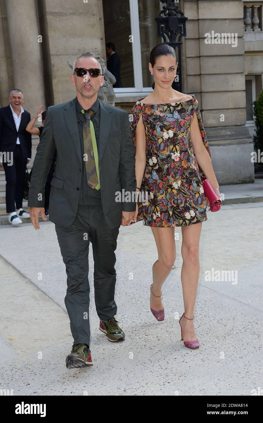 Eros Ramazzotti and Marica Pellegrini attending Valentino's Spring-Summer  2015 Men's Wear collection show as part