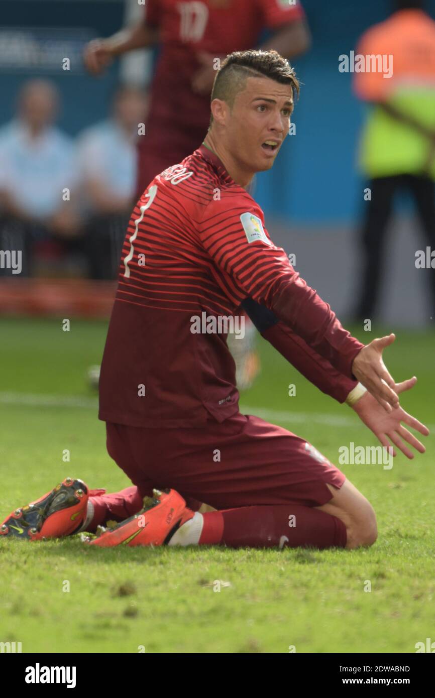Portugal's Cristiano Ronaldo during Soccer World Cup 2014 First round Group  G match Ghana v Portugal at National Stadium, Brasilia, Brazil on June 26,  2014. Portugal won 2-1. Photo by Henri Szwarc/ABACAPRESS.COM