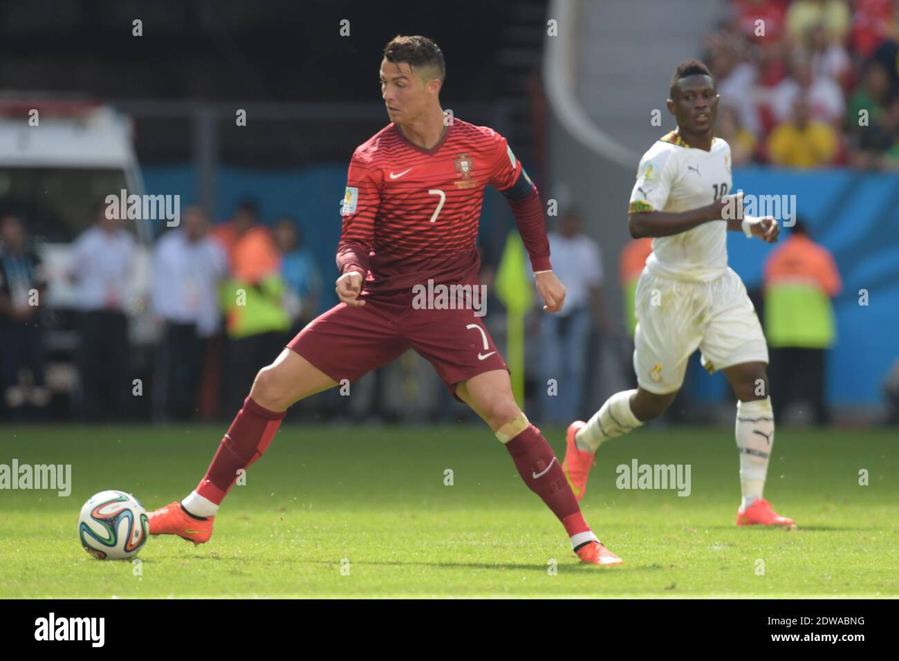 Portugal's Cristiano Ronaldo during Soccer World Cup 2014 First round Group G match Ghana v Portugal at National Stadium, Brasilia, Brazil on June 26, 2014. Portugal won 2-1. Photo by Henri Szwarc/ABACAPRESS.COM Stock Photo