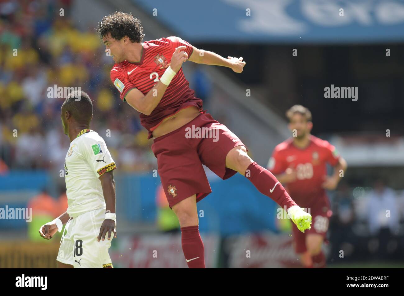 Portugal's Pepe during Soccer World Cup 2014 First round Group G match Ghana v Portugal at National Stadium, Brasilia, Brazil on June 26, 2014. Portugal won 2-1. Photo by Henri Szwarc/ABACAPRESS.COM Stock Photo
