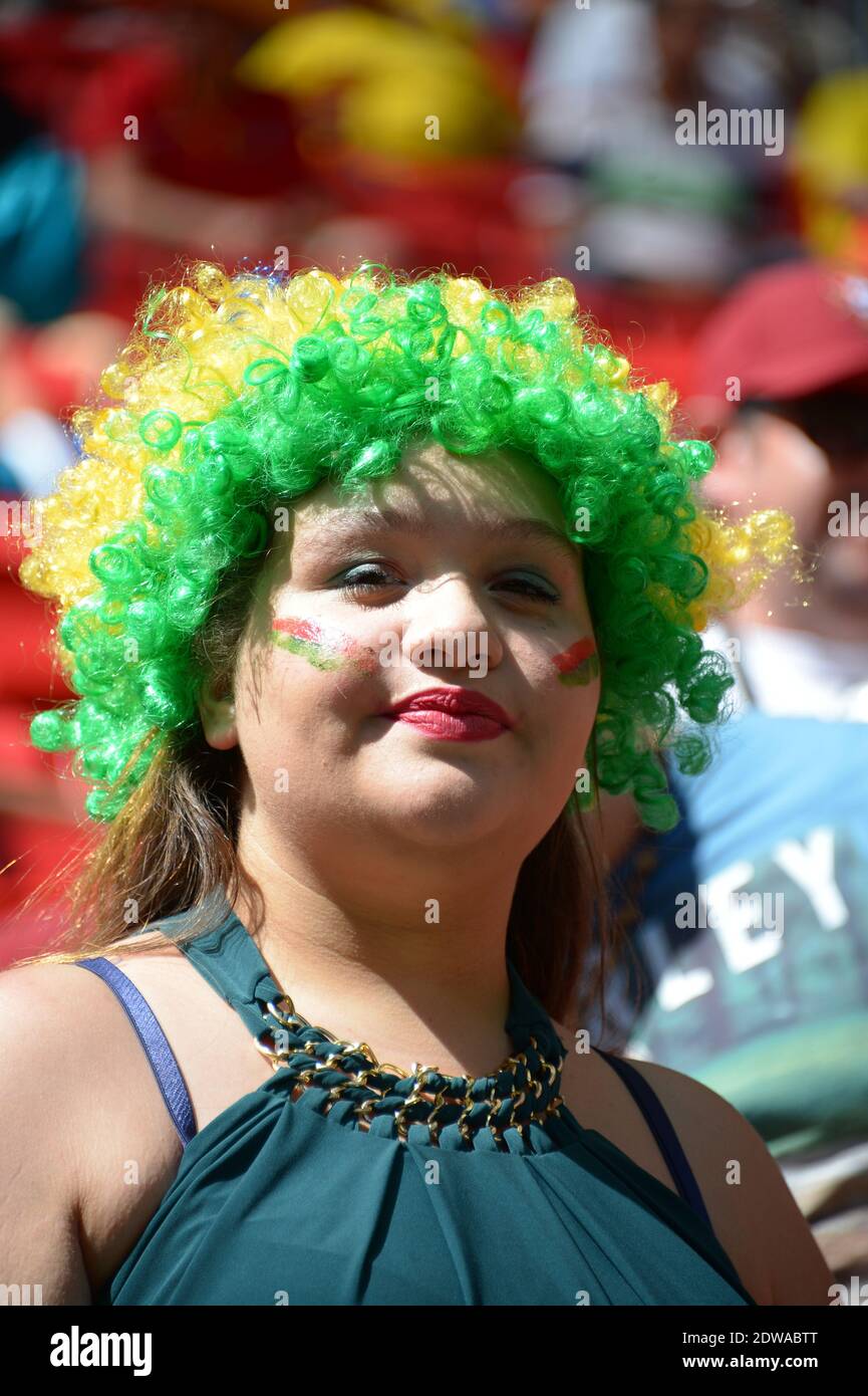 Portugal's Fans during Soccer World Cup 2014 First round Group G match Ghana v Portugal at National Stadium, Brasilia, Brazil on June 26, 2014. Portugal won 2-1. Photo by Henri Szwarc/ABACAPRESS.COM Stock Photo