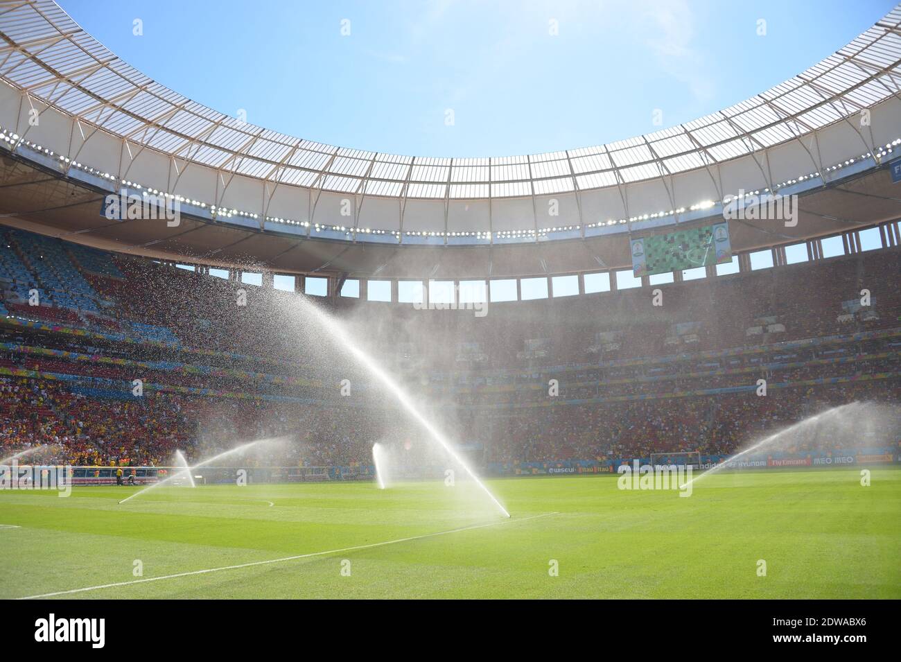 Illustration of the Mané Garrincha Mational Stadium in Brasilia where France will palys vs Nigeria during Soccer World Cup 2014 First round Group G match Ghana v Portugal at National Stadium, Brasilia, Brazil on June 26, 2014. Portugal won 2-1. Photo by Henri Szwarc/ABACAPRESS.COM Stock Photo