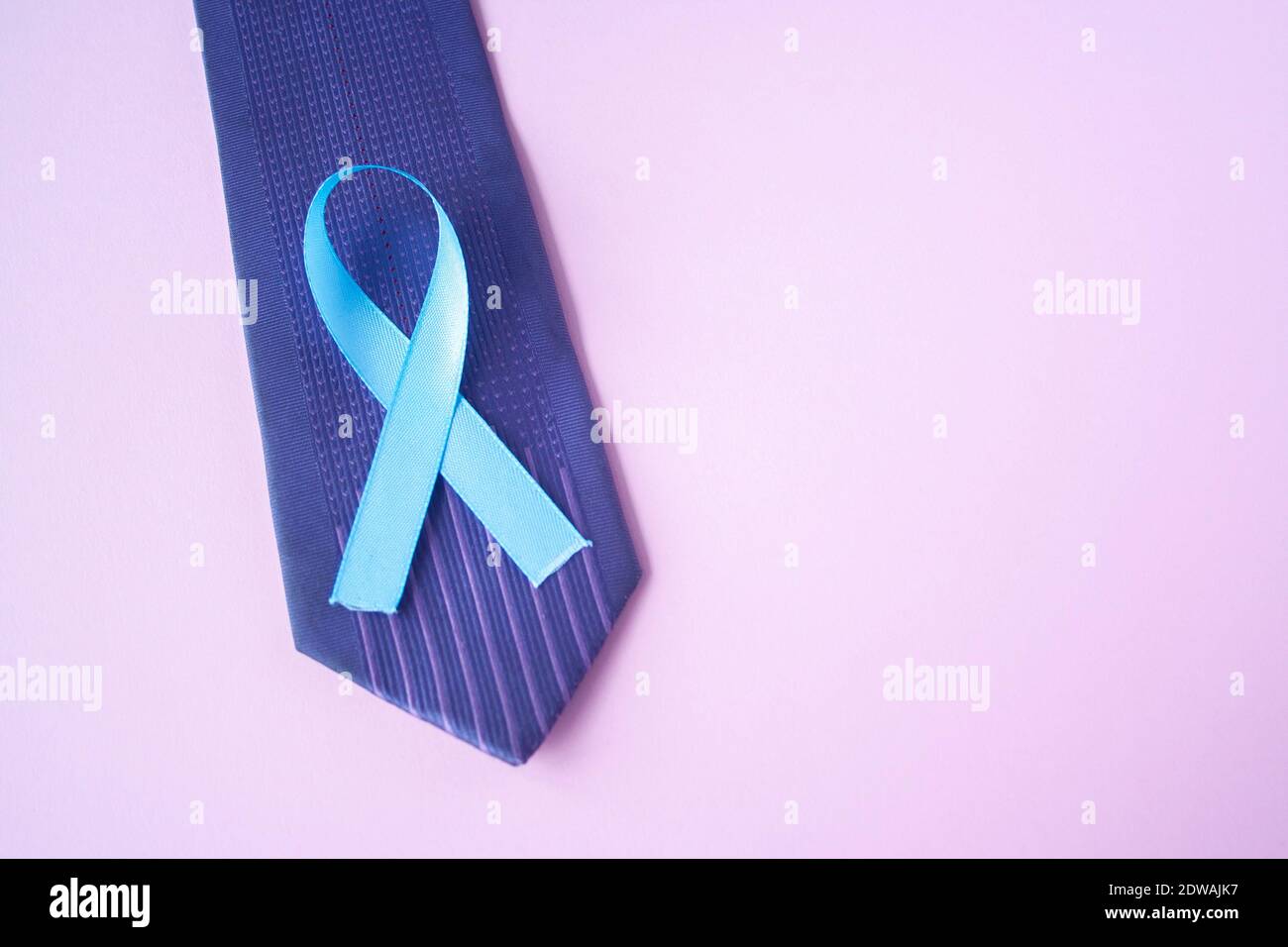 Prostate Cancer Awareness, light Blue Ribbon Stock Photo