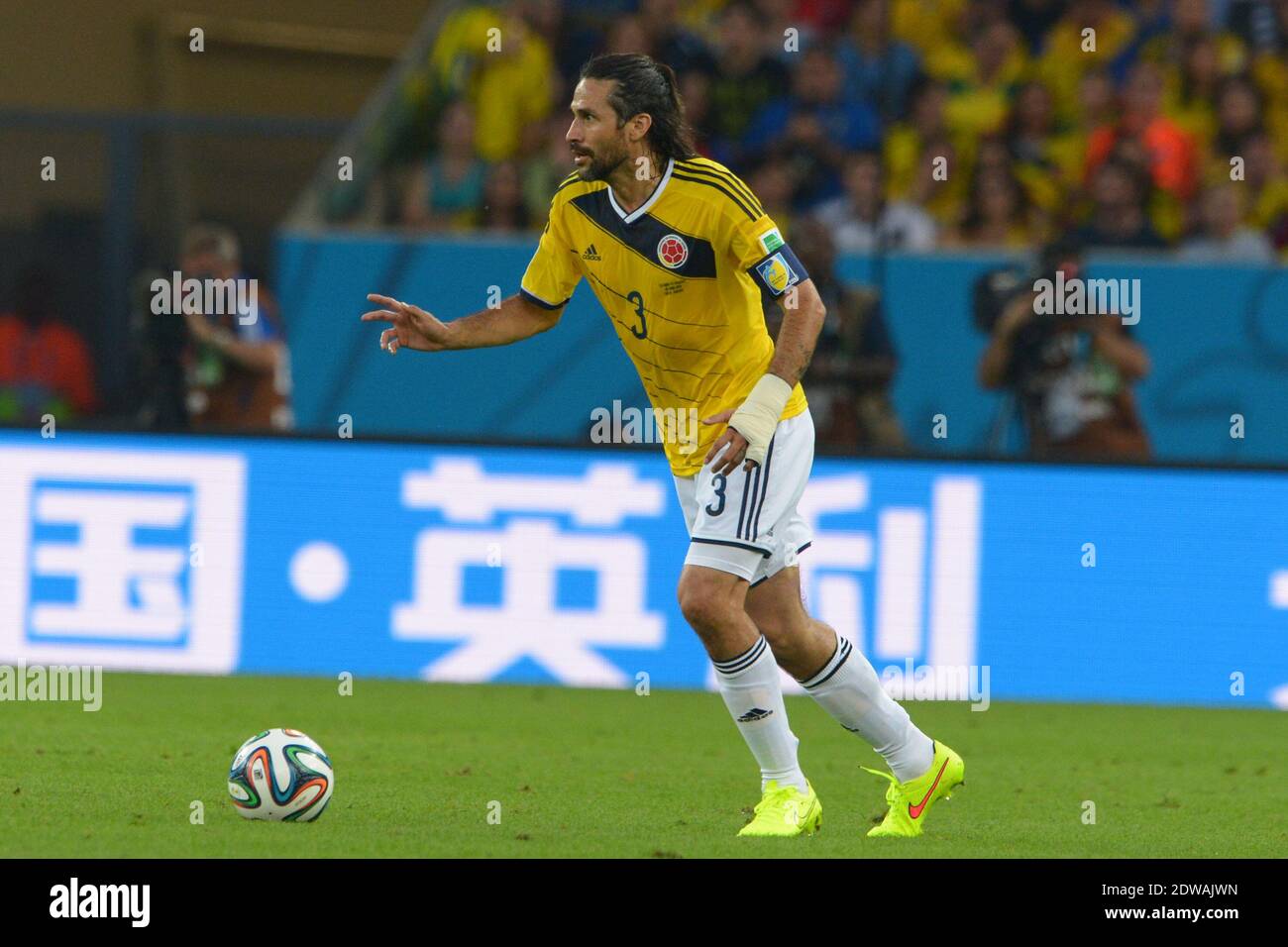 Colombia's Mario Yepes during Soccer World Cup 2014 1/8 of final round match Colombia v Uruguay at Maracana Stadium, Rio de Janeiro, Brazil on June 28, 2014. Colombia won 2-0. Photo by Henri Szwarc/ABACAPRESS.COM Stock Photo