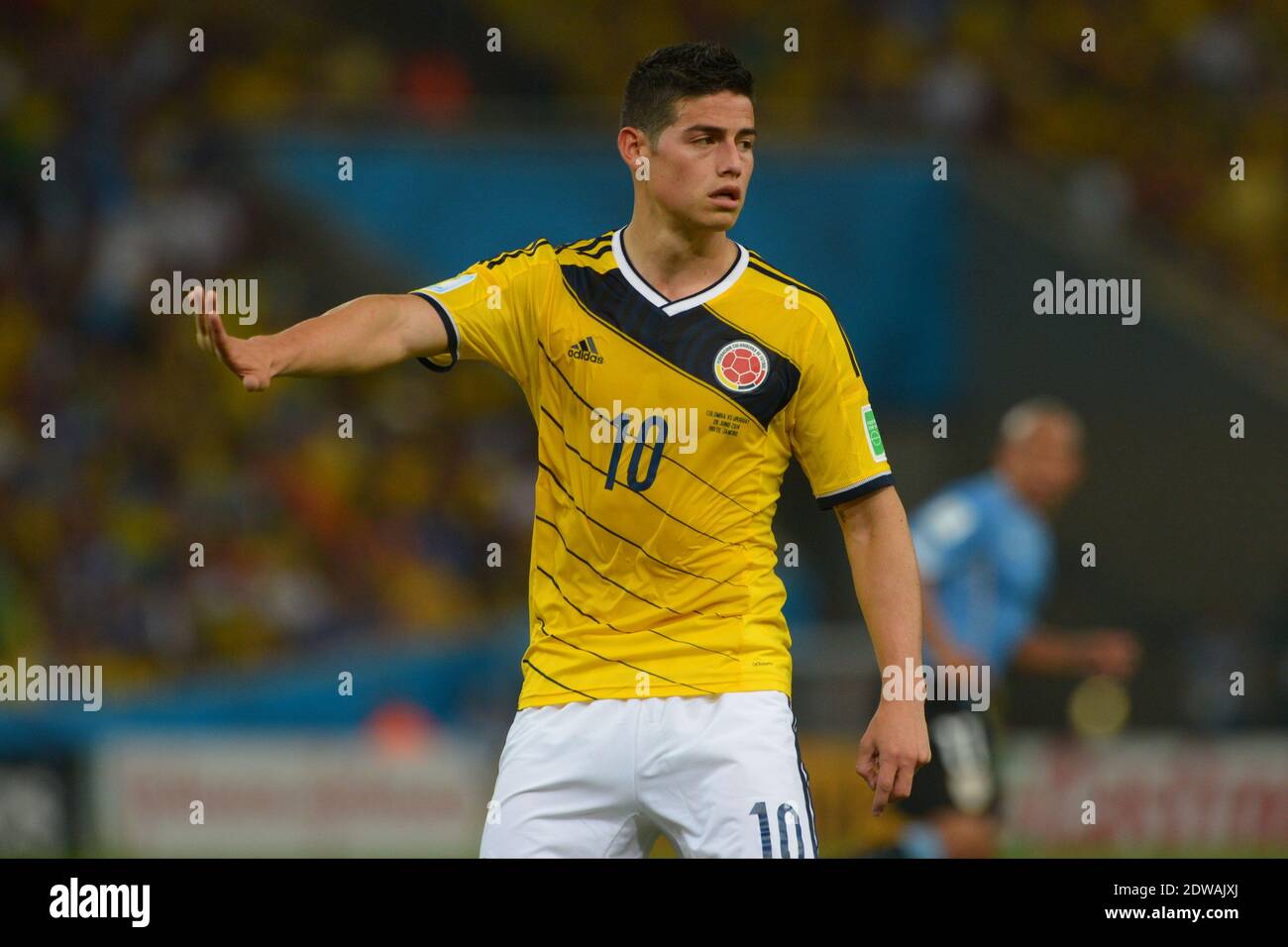 Colombia's James Rodriguez during Soccer World Cup 2014 1/8 of final round match Colombia v Uruguay at Maracana Stadium, Rio de Janeiro, Brazil on June 28, 2014. Colombia won 2-0. Photo by Henri Szwarc/ABACAPRESS.COM Stock Photo