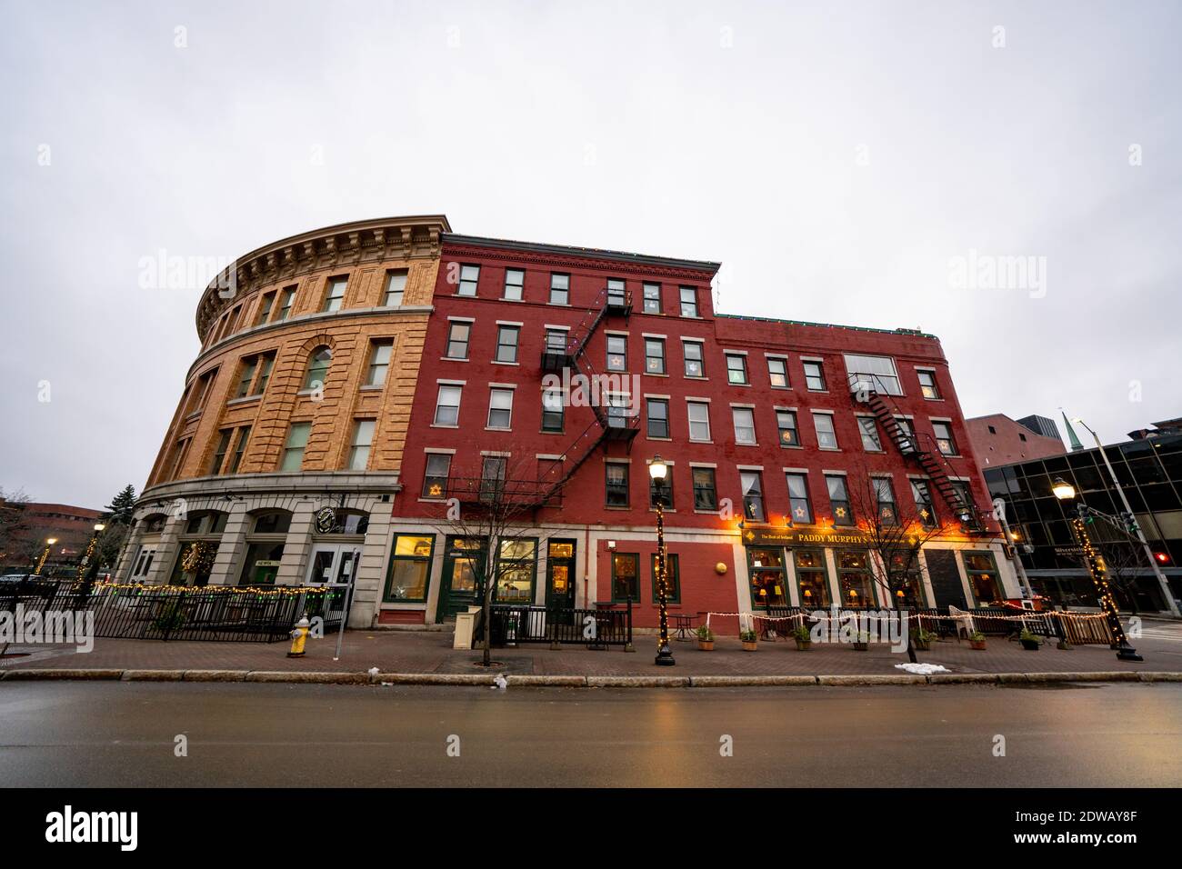 Mixed use real estate in Bangor Maine USA Stock Photo Alamy