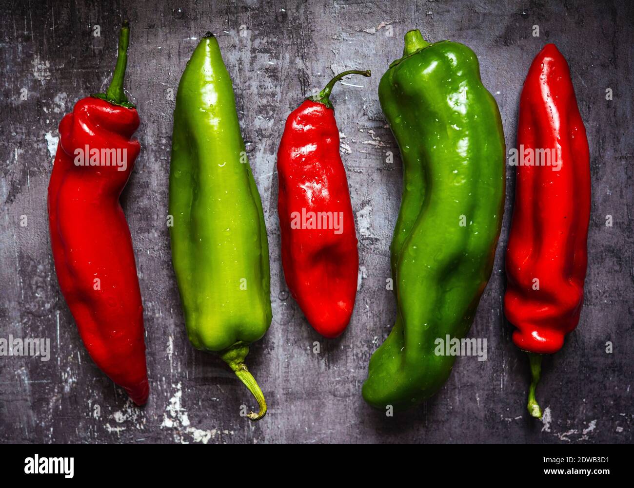 Red and green peppers Stock Photo - Alamy