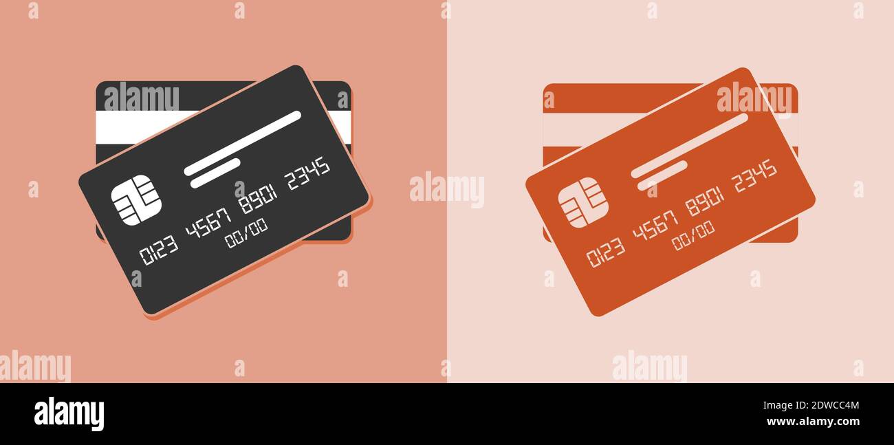Credit card icon. Flat style. Isolated. Stock Vector