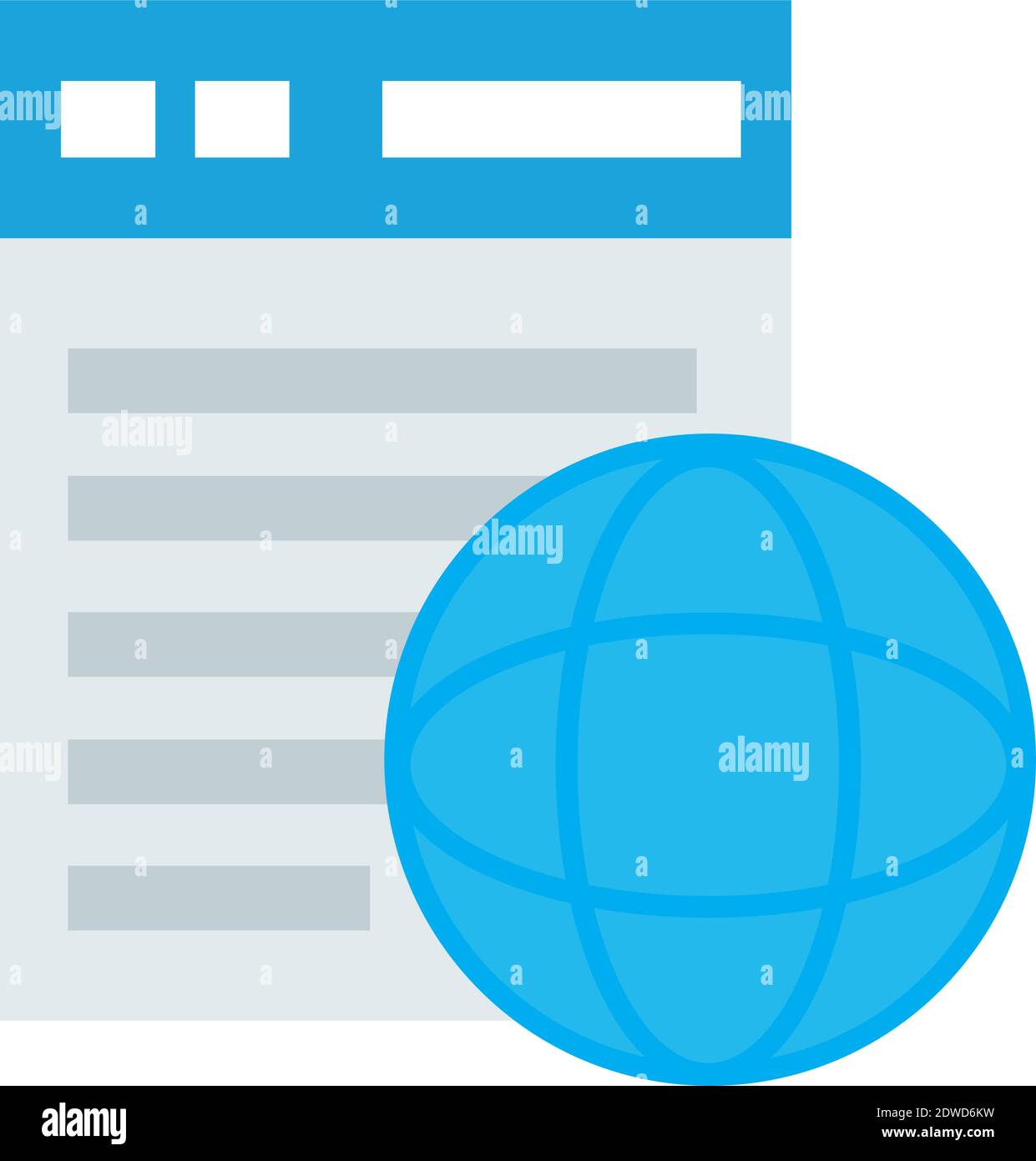 webpage template with sphere browser flat style icon Stock Vector Image ...