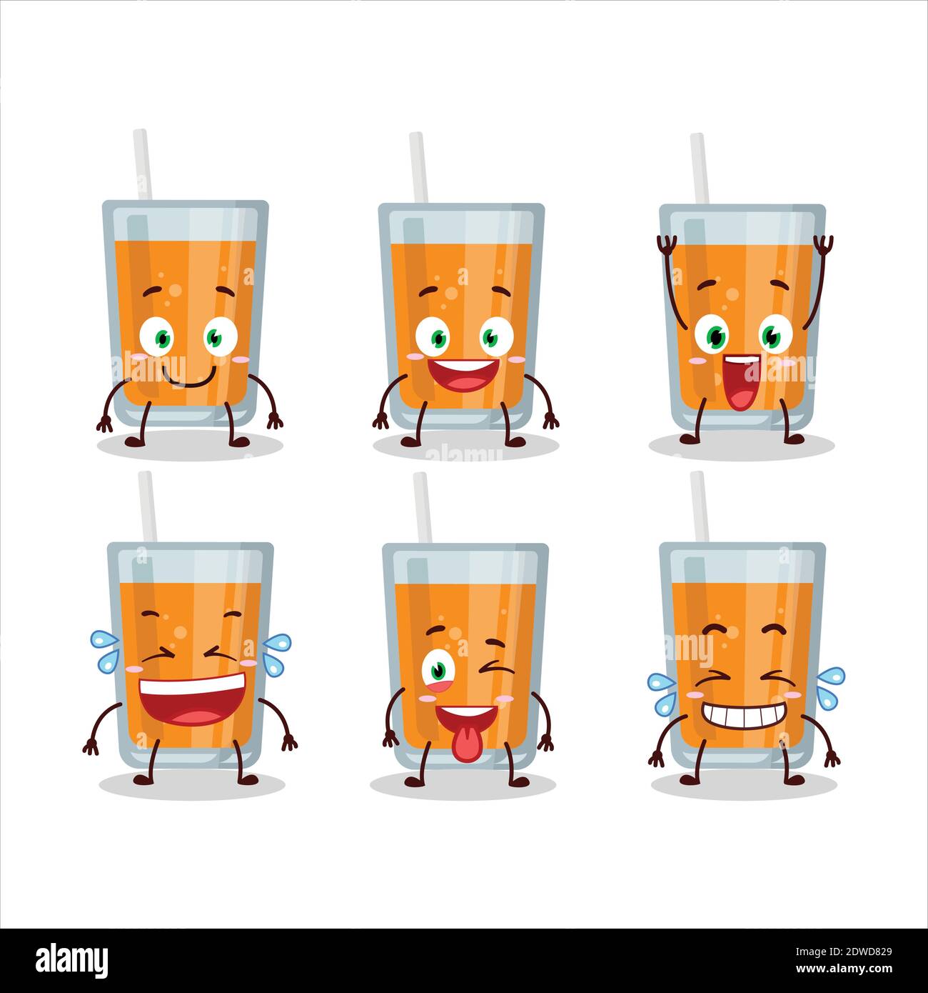 Cartoon character of orange juice with smile expression. Vector ...