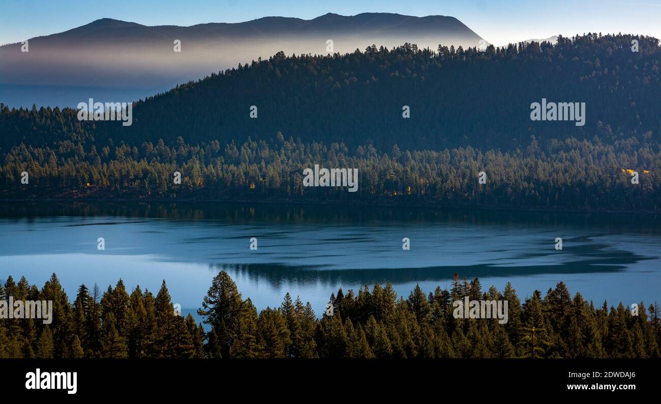 Lake Tahoe and Fallen Leaf Lake, California Stock Photo