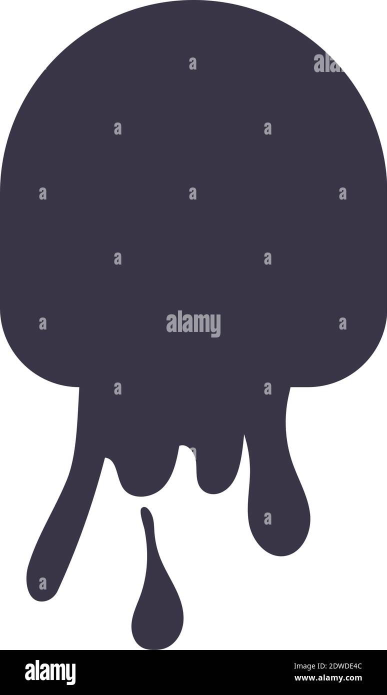 circular form drip ink monochrome flat style icon vector illustration design Stock Vector