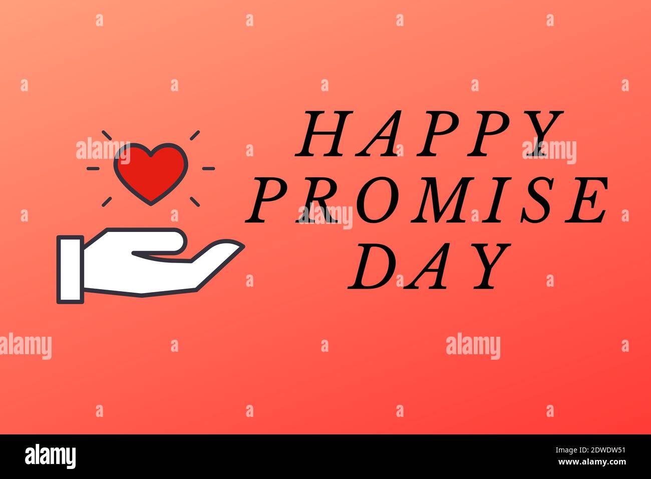 Happy Promise Day Graphic Design With Red Background Stock Photo - Alamy
