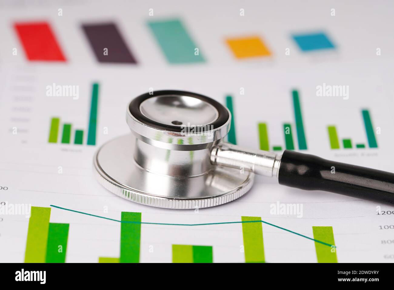 Closeup Of Stethoscope On Chart Stock Photo Alamy