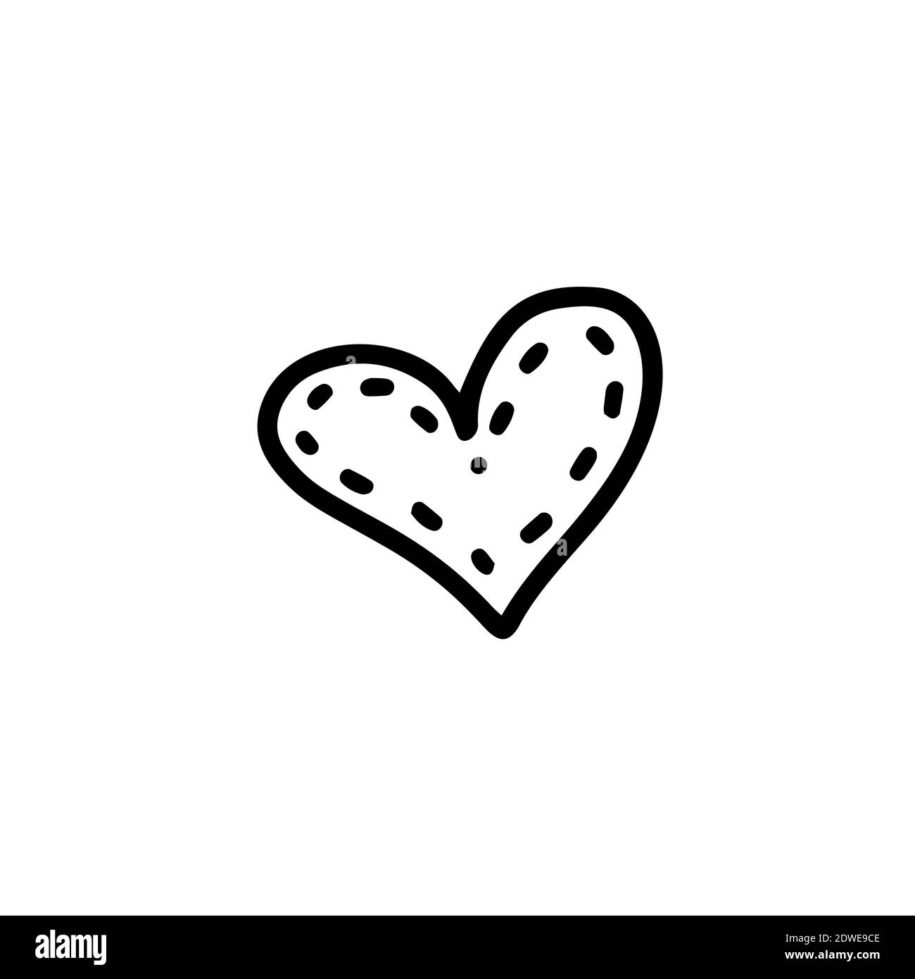 a cute heart is a symbol of love. Vector illustration in doodle ...