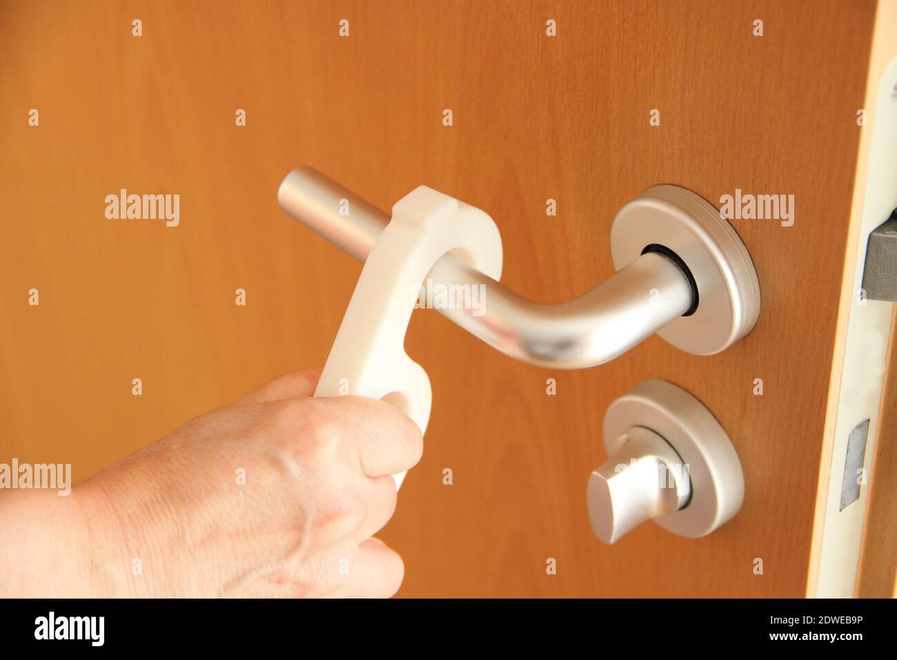 A Tool To Open The Door In Corona Times Stock Photo Alamy