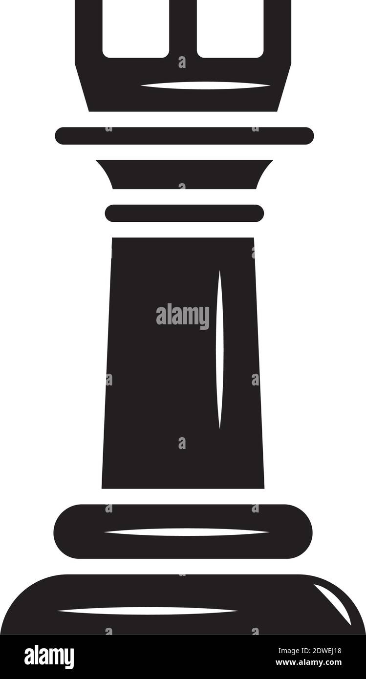 black rook chess piece isolated style icon vector illustration design ...