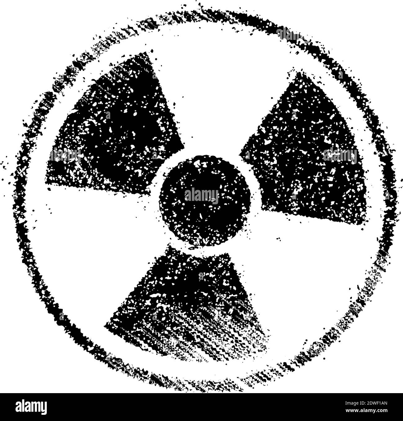 Grunge radiation symbol (toxic sign) vector illustration Stock Vector