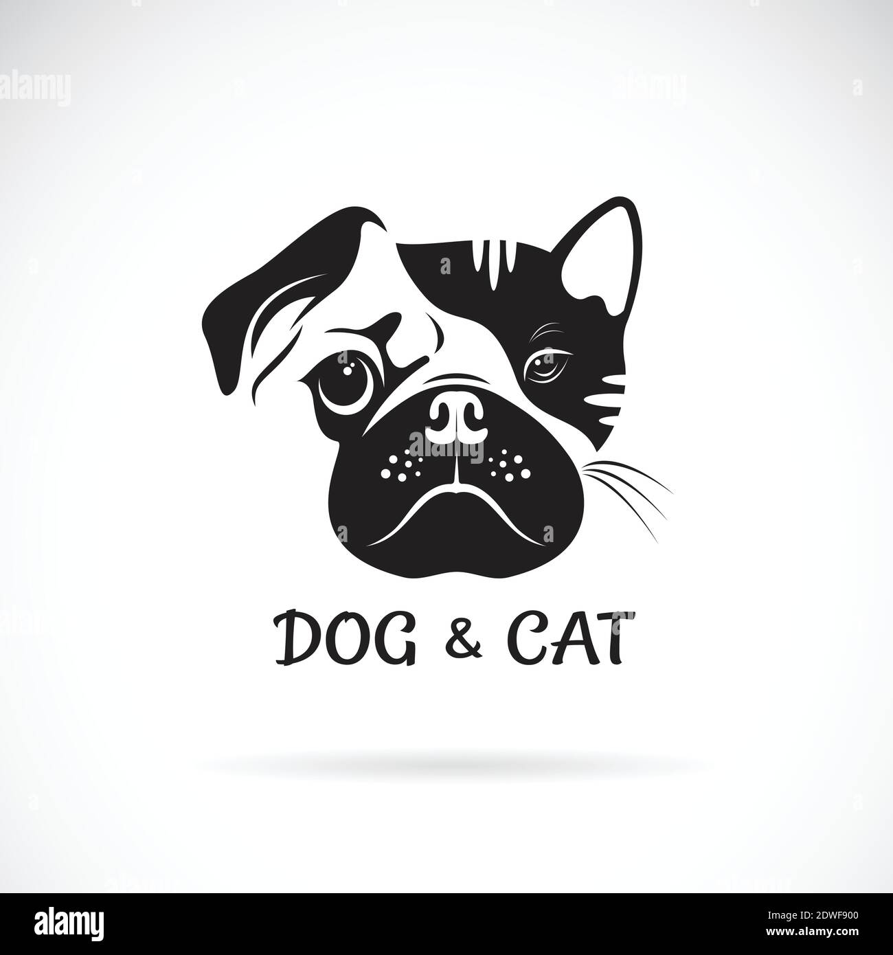 Vector of dog and cat face design on a white background. Pet. Animal. Easy editable layered vector illustration. Stock Vector