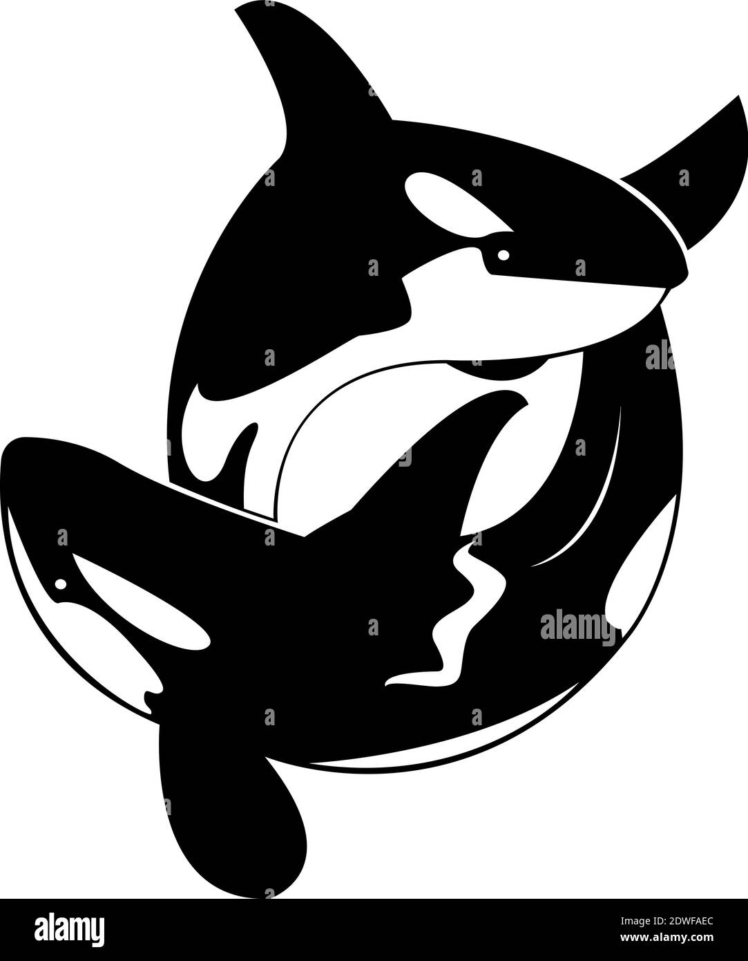 Vector of whale on white background. Easy editable layered vector illustration. Wild Animals. Stock Vector