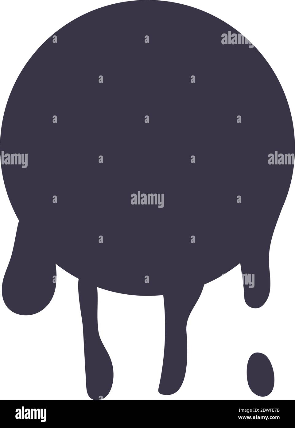 circular form drip ink blot monochrome flat style vector illustration design Stock Vector